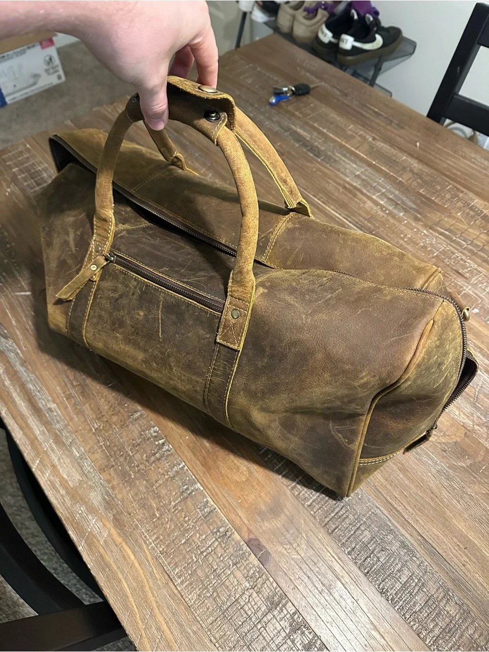 Leather (Buffalo) Duffel Bag - Mens